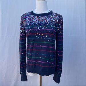 Halogen x Atlantic-Pacific Sequin Confetti Striped Sweater • Size Medium